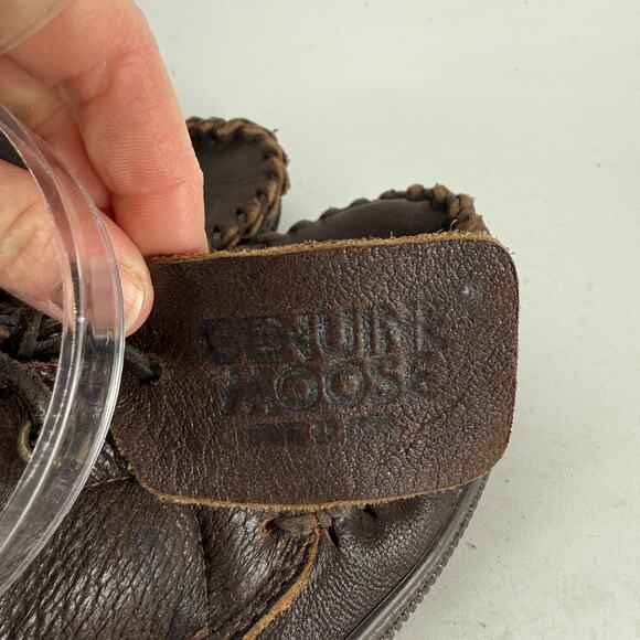 Bick Moose Ankle Boots Women's 9 Brown Leather Lace-Up Mid Top Round Toe - Picture 11 of 11